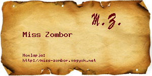 Miss Zombor névjegykártya
